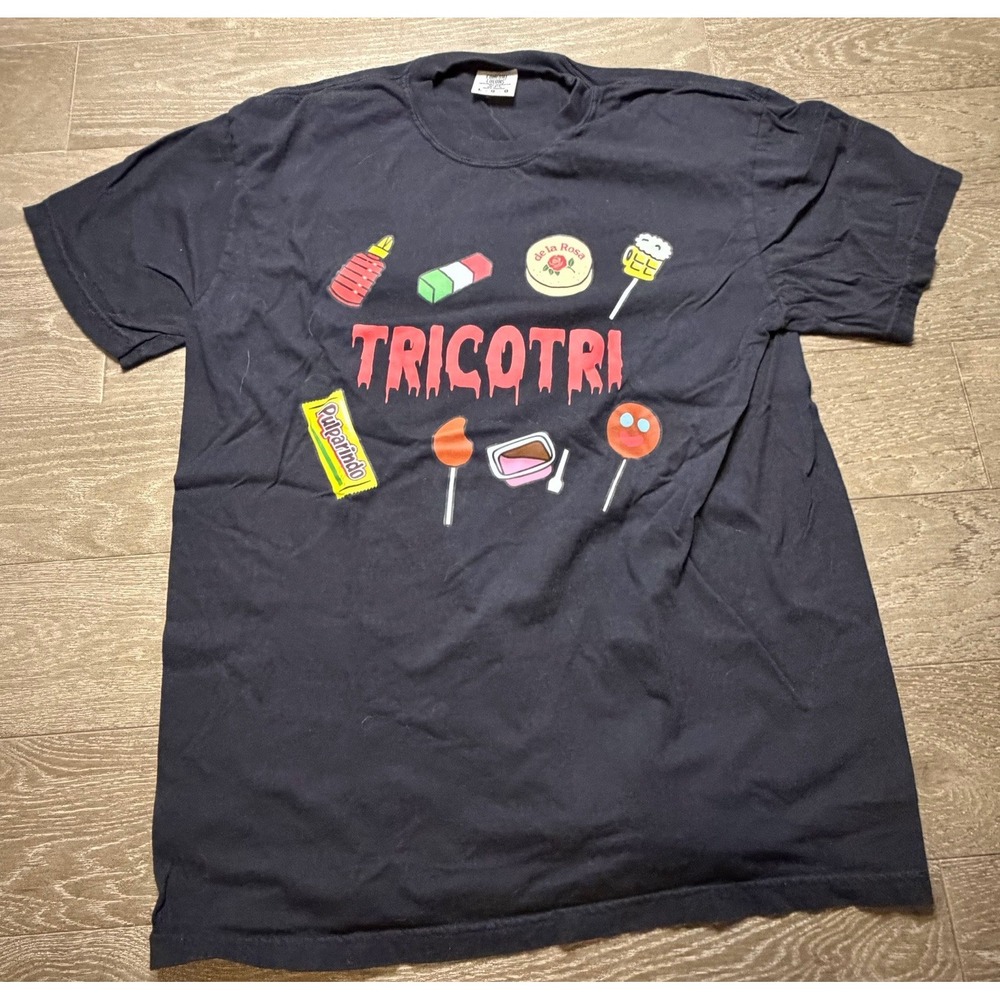 Mexican Candy Graphic T-Shirt Pulparindo Mazapan De La Rosa Black Size Large